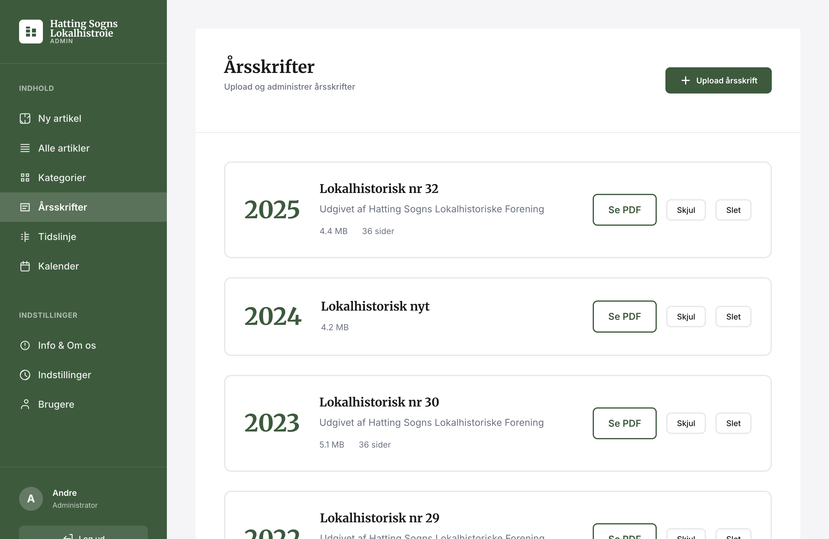 Lokalarkiv annual publication
