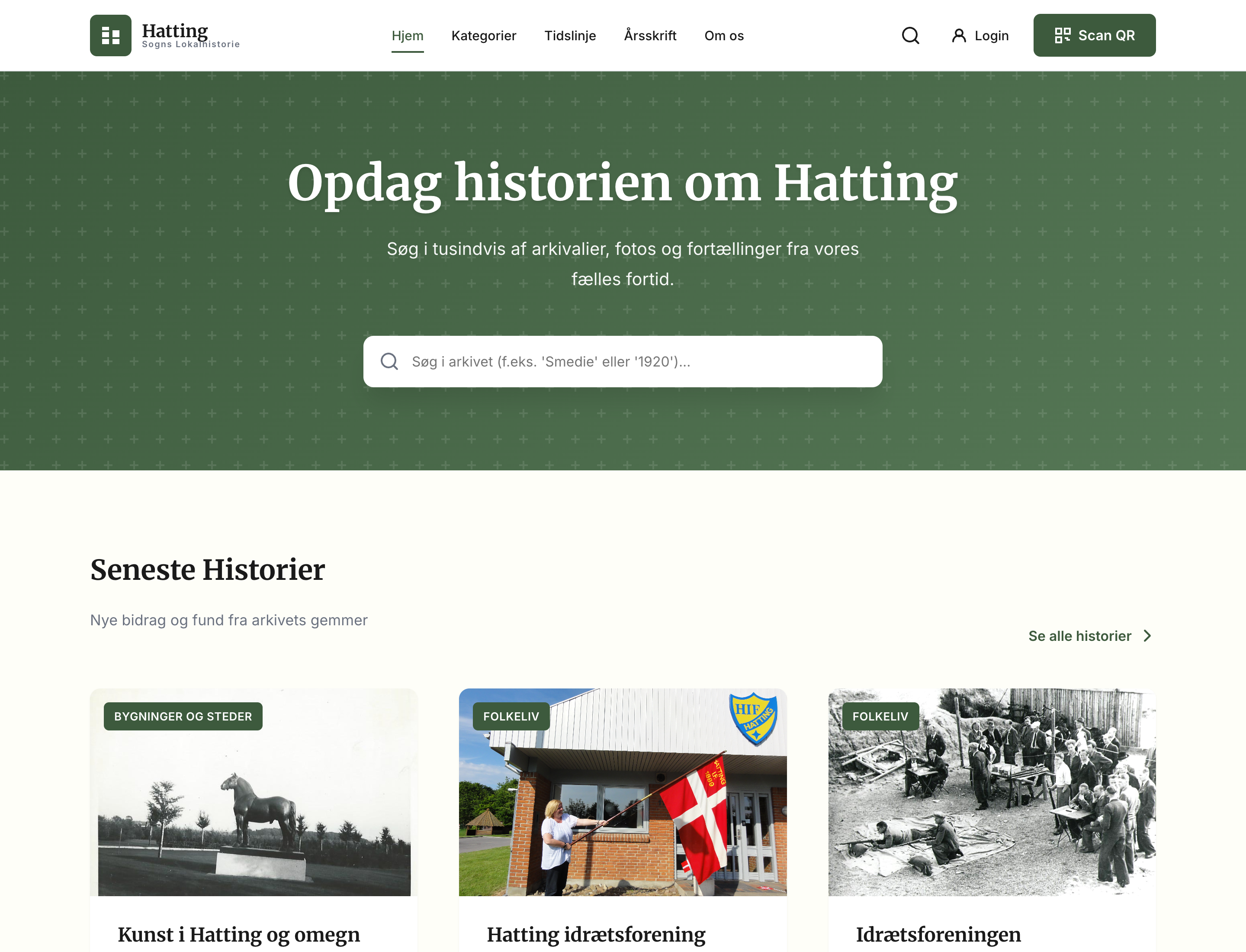 Hatting Sogns Lokalarkiv desktop capture