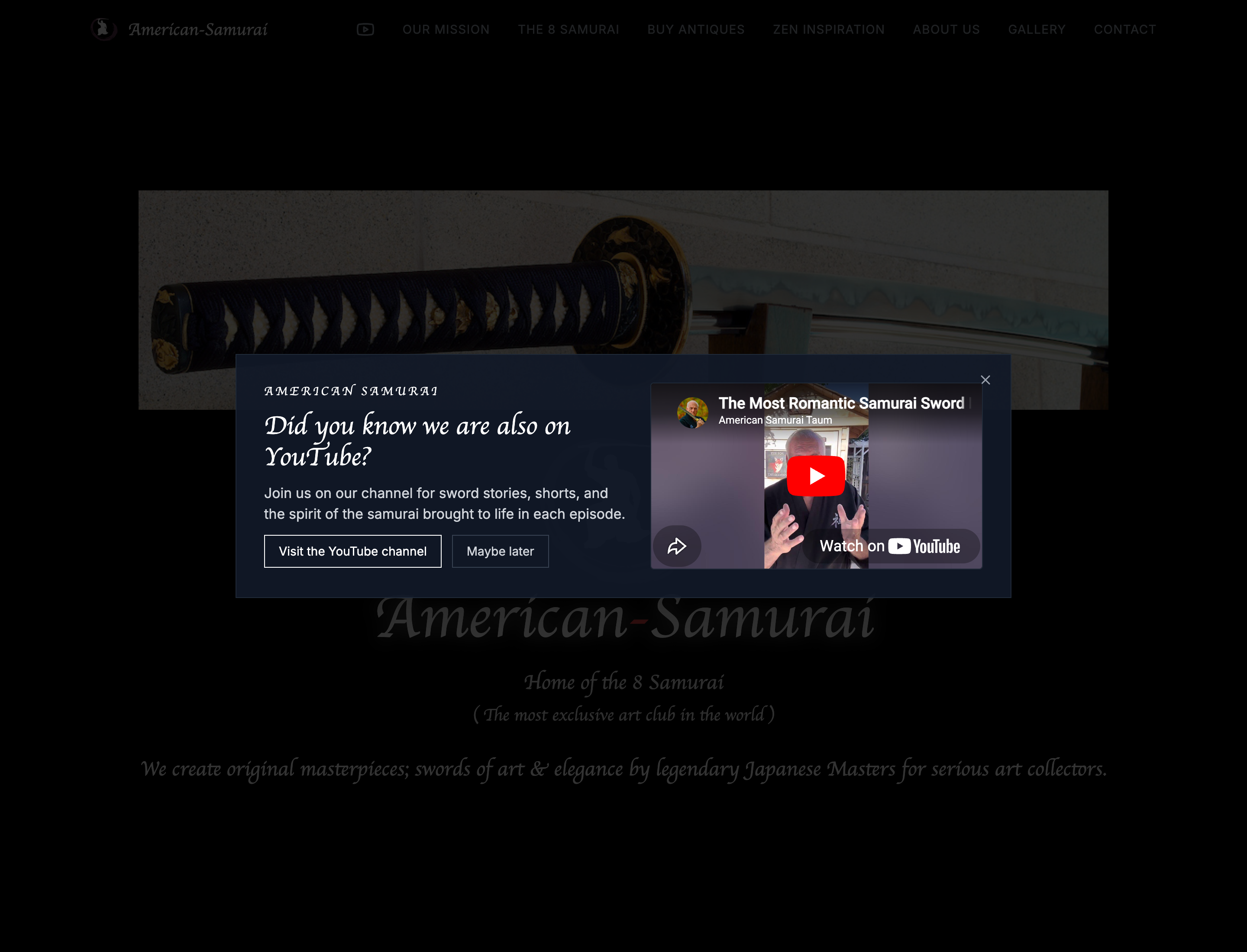American Samurai website preview
