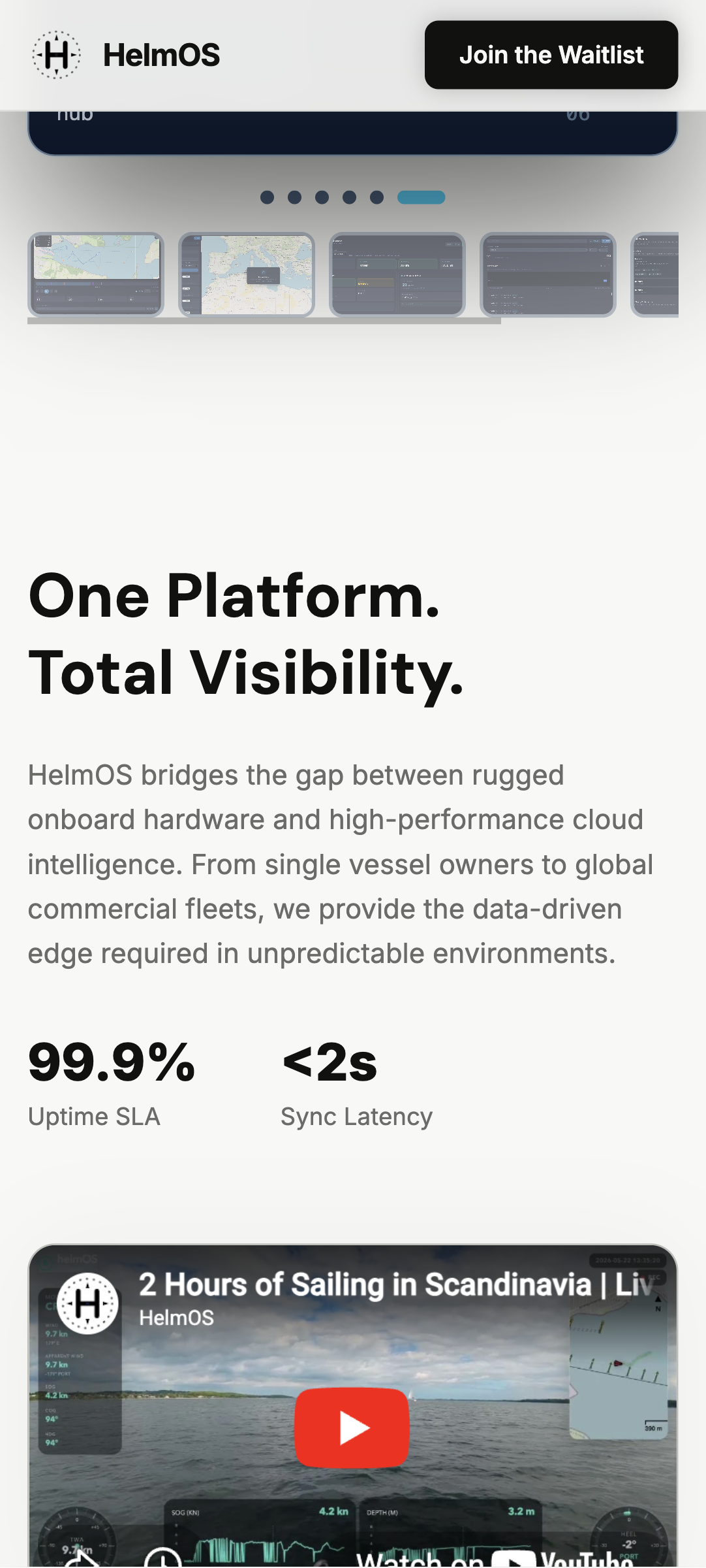 HelmOS website preview mobile preview