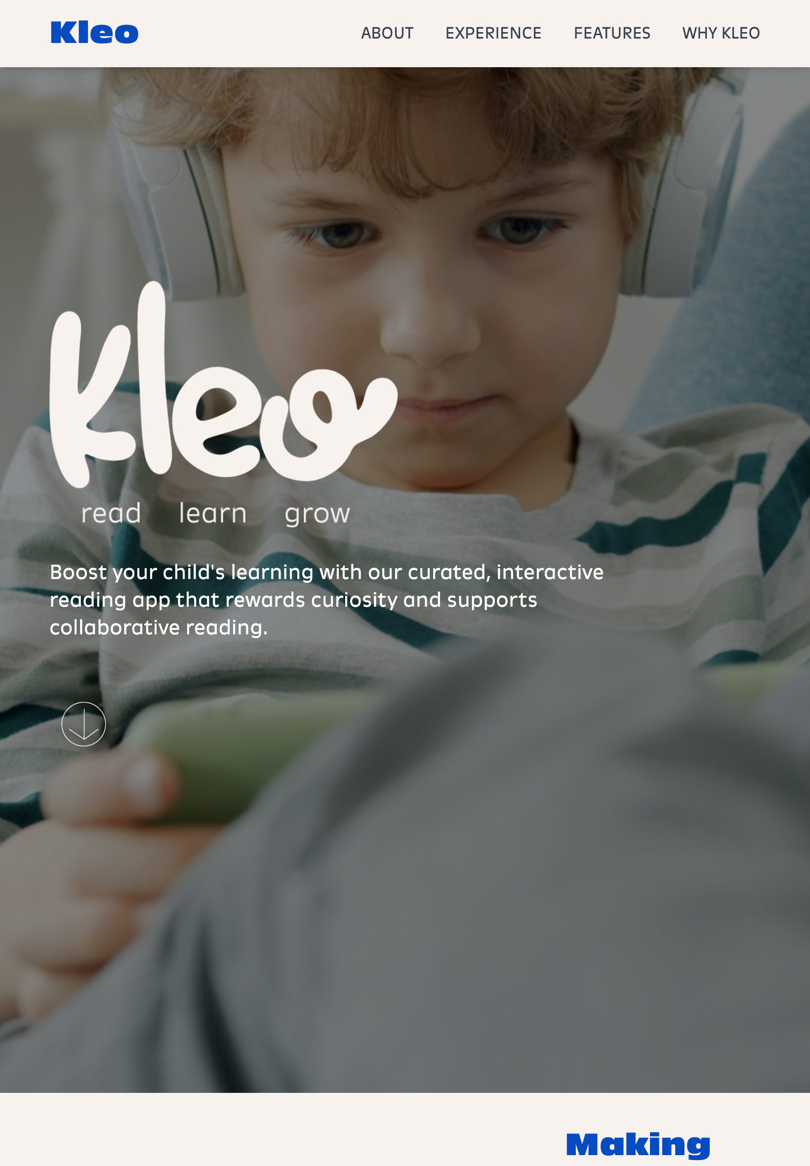 Kleo website preview tablet preview